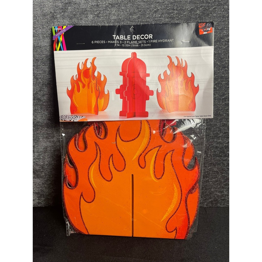 Brother‎ Sister Design Studio Fire Hydrant and Flame 3D Table Decor 6 Piece Set